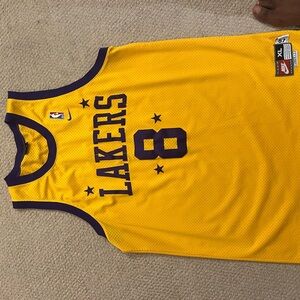 Nike Yellow and Purple Lakers Jersey